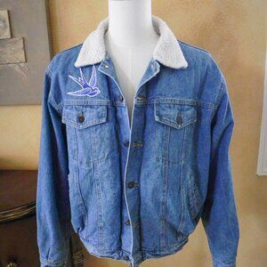 Embroidered Denim Jacket Blue Jay